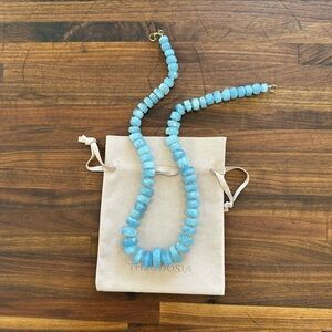 Theodosia Geometric Aquamarine Statement Necklace